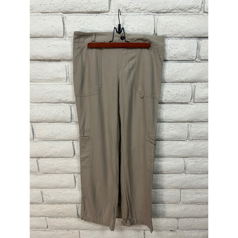 Rewash Los Angeles Women Khaki Tan Linen Blend Cargo Pants Size Medium Utility